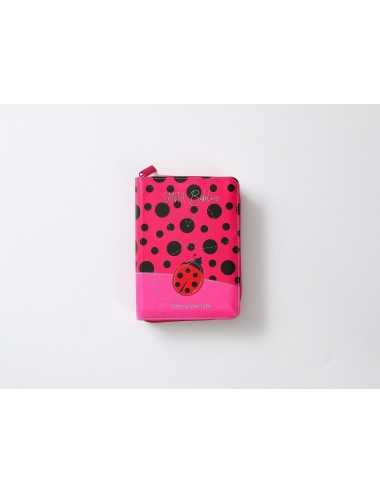 BIBLIA RVR60 DE BOLSILLO PRIMOR FUCSIA MARIQUITA CON TOPOS CON CIERRE