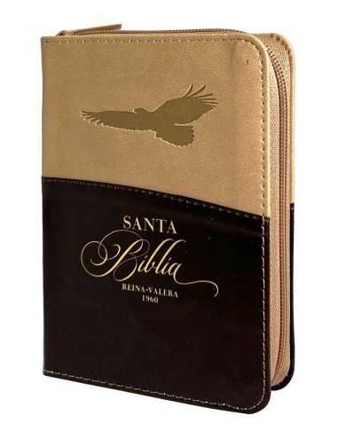 BIBLIA RVR60 BOLSILLO EXPRESSIÓN CAFÉ/CAFÉ ÁGUILA CON CIERRE E ÍNDICE