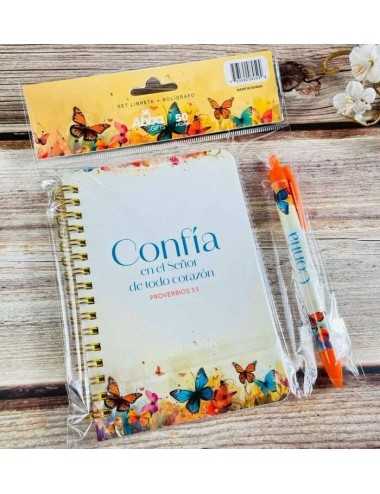 PACK LIBRETA ANILLAS CON BOLÍGRAFO. CONFÍA