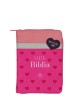 BIBLIA RVR60 DE BOLSILLO PRIMOR FUCSIA/BLANCO/ROSA CON CIERRE